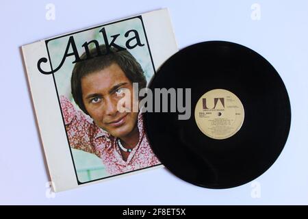 Soft Rock, pop, and jazz artist, Paul Anka music album on vinyl record LP disc. Titled: Anka Stock Photo
