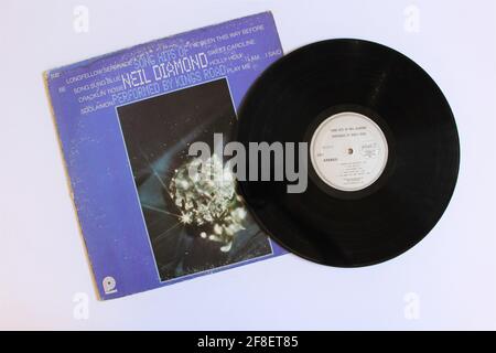 Rock, pop and folk band Kings Road music album on vinyl record LP disc. Titled: Song Hits of Neil Diamond performed by Kings Road Stock Photo