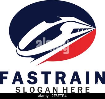 Train logo vector illustration design.fast train logo.High speed train illustration logo-vector illustration Stock Vector