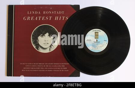 Rock, country rock and folk rock artist, Linda Ronstadt music album on vinyl record LP disc. Titled: Greatest Hits album cover Stock Photo
