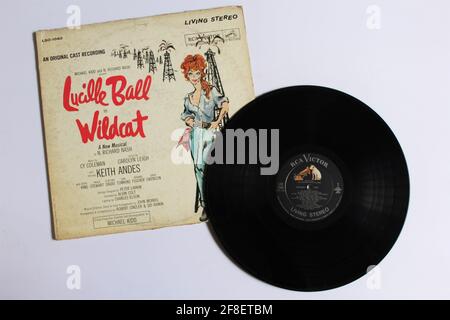 Wildcat Broadway musical. Book by N Richard Nash lyrics by Carolyn Leigh and music: Cy Coleman. Production opened in 1960 starring Lucille Ball vinyl Stock Photo