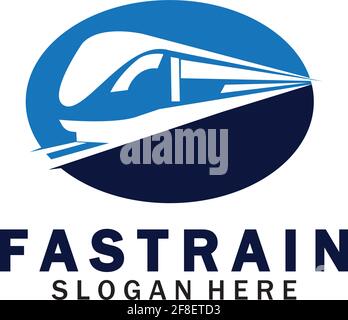 Train logo vector illustration design.fast train logo.High speed train illustration logo-vector illustration Stock Vector