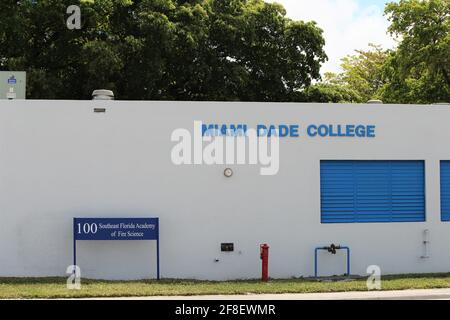 Miami Dade College Building North Campus. Academy of fire service. Stock Photo