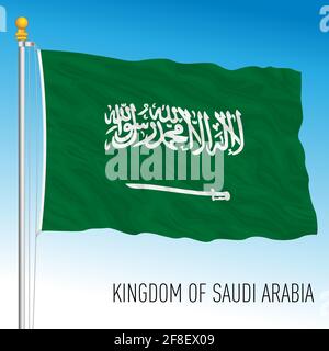 Saudi Arabia official national flag, asiatic country, vector illustration Stock Vector