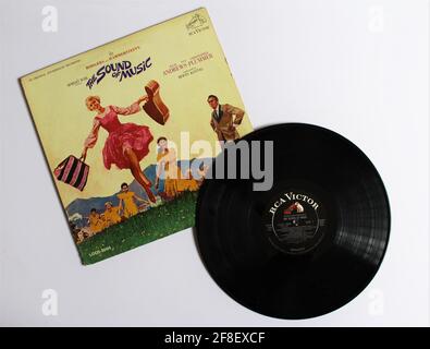 The soundtrack of the film The Sound of Music was released in 1965 by RCA Victor. Album on vinyl record LP disc. Stock Photo