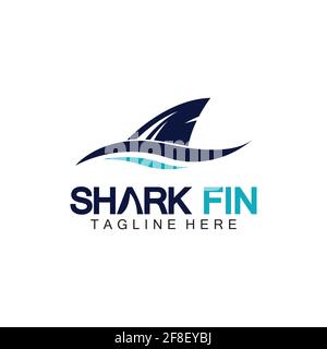 Shark fin logo vector illustration design template.Shark Logo Template-Vector illustration Stock Vector