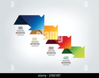 4 arrows  scheme, chart, template, infographic. Stock Vector