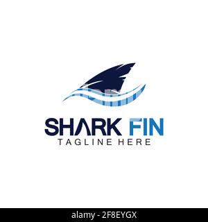 Shark fin logo vector illustration design template.Shark Logo Template-Vector illustration Stock Vector