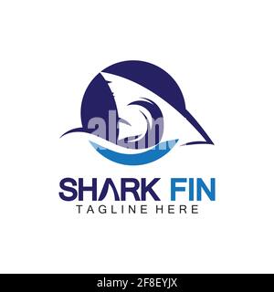 Shark fin logo vector illustration design template.Shark Logo Template-Vector illustration Stock Vector