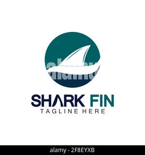 Shark fin logo vector illustration design template.Shark Logo Template-Vector illustration Stock Vector