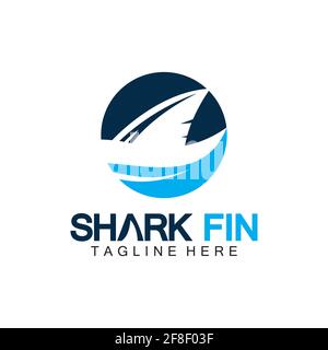 Shark fin logo vector illustration design template.Shark Logo Template-Vector illustration Stock Vector