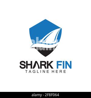 Shark fin logo vector illustration design template.Shark Logo Template-Vector illustration Stock Vector