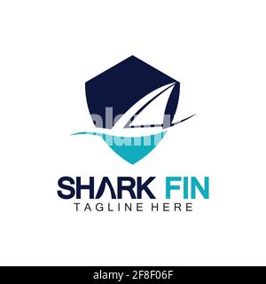 Shark fin logo vector illustration design template.Shark Logo Template-Vector illustration Stock Vector