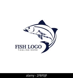 Fish abstract icon design logo template,Creative vector symbol of fishing club or online shop. Stock Vector