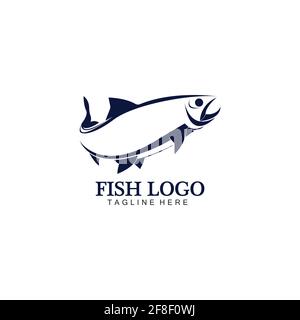 Fish abstract icon design logo template,Creative vector symbol of fishing club or online shop. Stock Vector