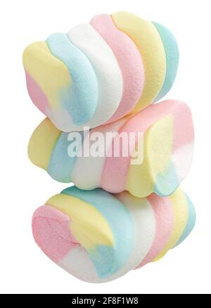 Twisted marshmallow isolated on white background Stock Photo - Alamy