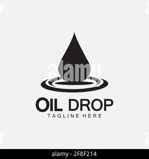 Oil drop logo vector illustration design template,design inspiration vector template for industry company  logo Stock Vector