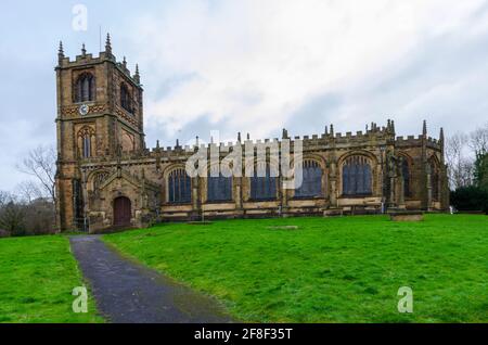 The Parish Church of St. Mary the Virgin in Mold, Flintshire Stock Photo