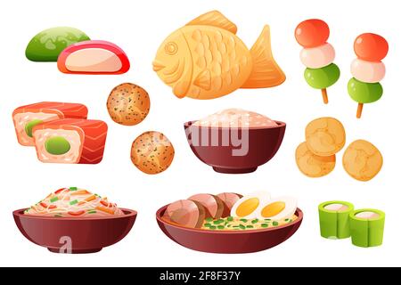 Traditional Japanese food. Asian Taiyaki sticker. Fish-shaped sandwich.  Vector illistration 17646988 Vector Art at Vecteezy