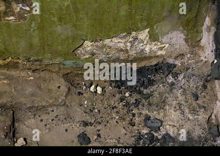 Image of old wall with broken surface Stock Photo