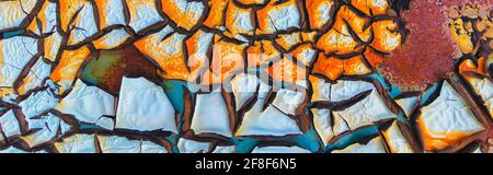 Abstract background of textured blue cracked wall. Stock Photo