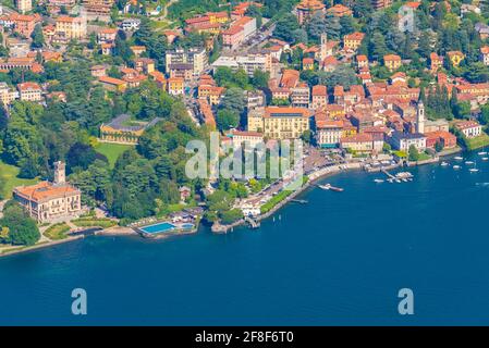 Aerial view of Villa Erba at lake Como in Italy