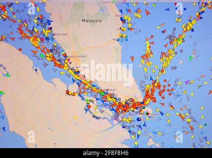 Map Of Maritime Traffic In Malacca Strait 2f8f8h6 