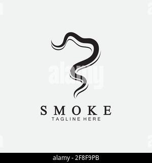Smoke steam icon logo illustration isolated on white background,Aroma vaporize icons. Smells vector line icon, hot aroma, stink or cooking steam symbo Stock Vector