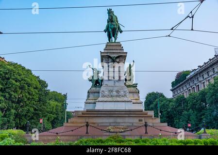 Statue of Giuseppe Garibaldi in Milano, Italy Stock Photo