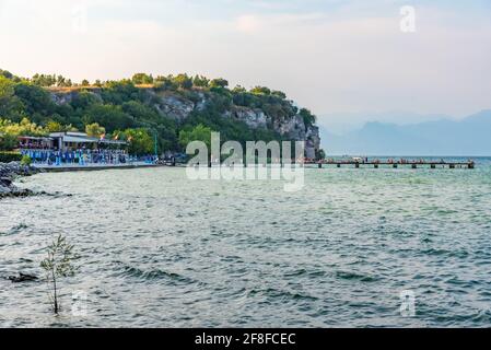 Lido delle Bionde beach at Sirmione, Italy Stock Photo