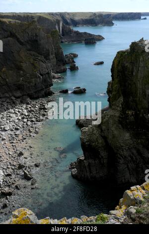Cliffs at  Stack Rocks, Pembroke. looking East to Flimston, Bullslaughter bay and Mewsford Point.
