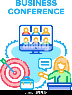 Business Conference Call Vector Concept Color Stock Vector