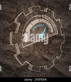 Scale with arrow. Service level measuring device icon. Sign tachometer ...