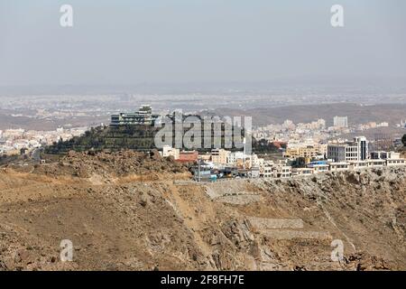 Abha, Saudi Arabia, February 24 2020: City of Abha in the southeast of Saudi Arabia is located on a high plateau directly on the edge of a valley Stock Photo