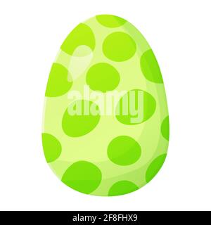 Cute realistic Easter egg painted with green handmade polka dot pattern. Can be used as easter hunt element for web banners, posters and web pages Stock Vector
