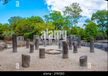 Baptistery at Butrint National park in Albania Stock Photo