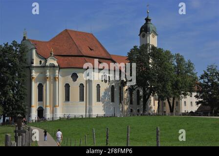 Pilgrimage church of Wieskirche, Bavaria,Germany Stock Photo