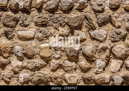 Sandstone Brick wall, Old Rock wall, texture background.  Stock Photo