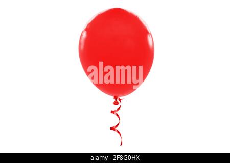 Red air balloon isolated on white background Stock Photo