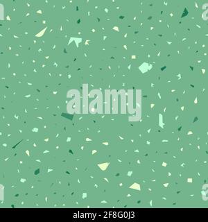 Terrazzo seamless pattern. Khaki classic flooring texture. Breathtaking background made of natural stones, granite, quartz, marble, and concrete. Marv Stock Vector