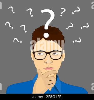Businessman with question mark over his head,Vector Stock Vector