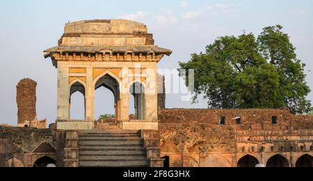 Ashrafi Mahal in Mandu, Madhya Pradesh, India. It was originally build by Mohammed Shah to be used as a madrasa means school for Islamic studies. Stock Photo