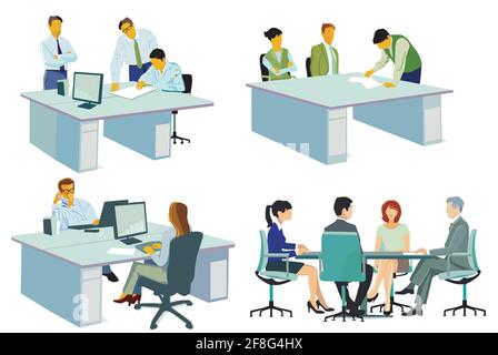 Business meeting and advice, meeting in a team Stock Vector