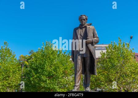 Statue of Ibrahim Rugova in Prishtina, Kosovo Stock Photo