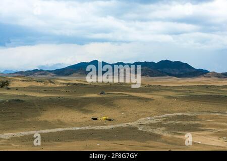 A rainy day at makkah desert, saudi arabia Stock Photo