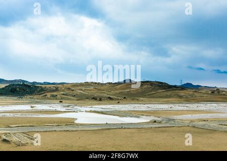 A rainy day at makkah desert, saudi arabia Stock Photo