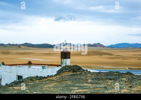 A rainy day at makkah desert, saudi arabia Stock Photo