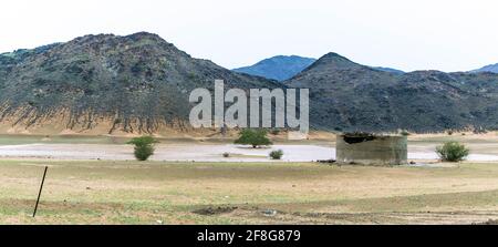 A rainy day at makkah desert, saudi arabia Stock Photo