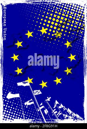 European Union, Europe. Poster map of the European Union Stock Vector ...