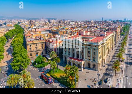 Aerial view of military government building in Barcelona, Spain Stock Photo